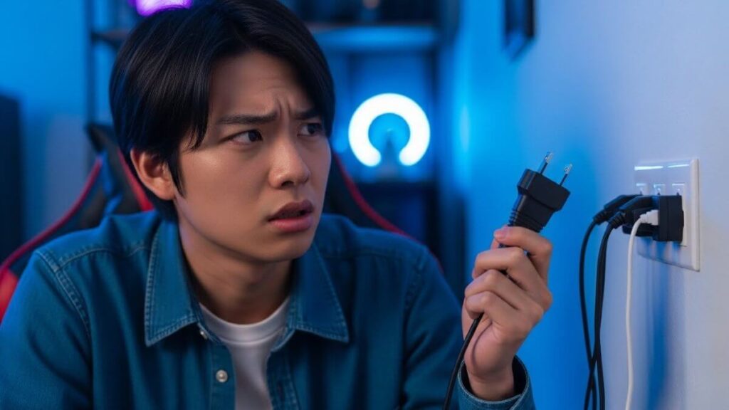 alt="ゲーミングPCのコンセントが足りない！安全な延長コードと解消法"