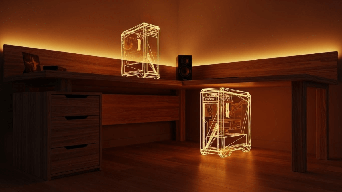 alt="ゲーミングPCの置き場所は机の上？下？狭い部屋の配置と排熱対策"