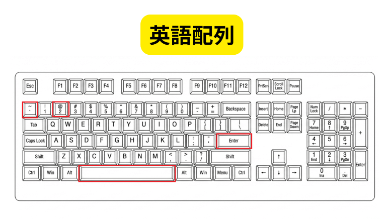 英語配列（US）キーボードの特徴：横長のEnterキーと記号配置の違い
